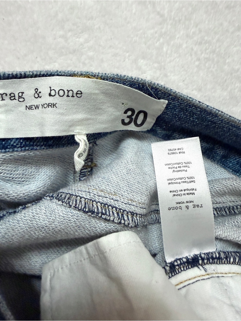 RAG & BONE sz 30 MIRAMAR Sophie Wide Leg Printed Jeans Terry Cotton Venice Ankle - Picture 6 of 9